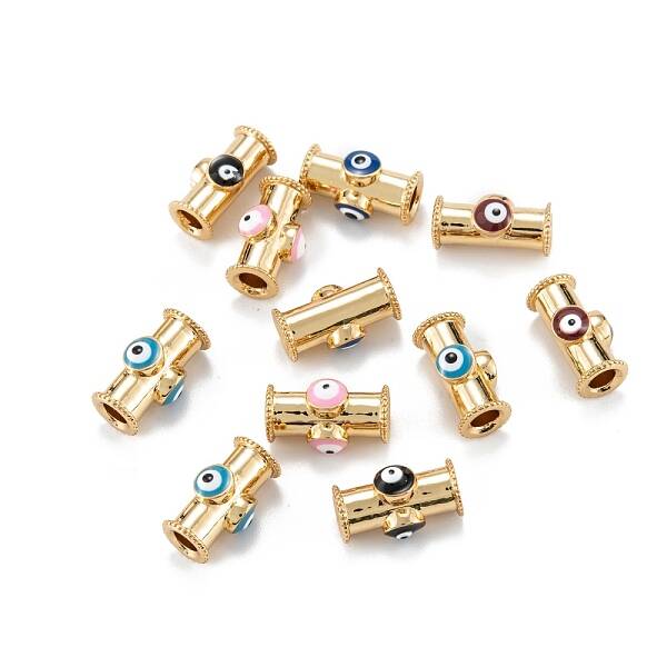 Real 18K Gold Plated Brass Tube Beads