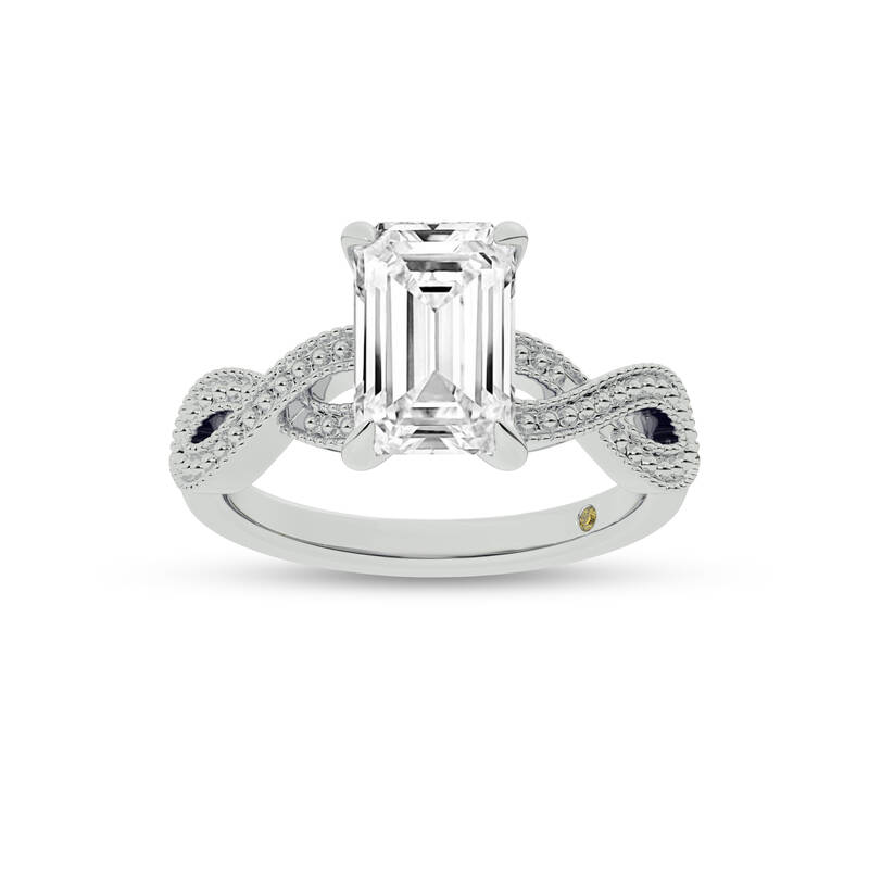 York Infinity Shank Emerald Cut Lab Grown Diamond Engagement Ring | 10K White Gold 1 1/2 CT. TW.
