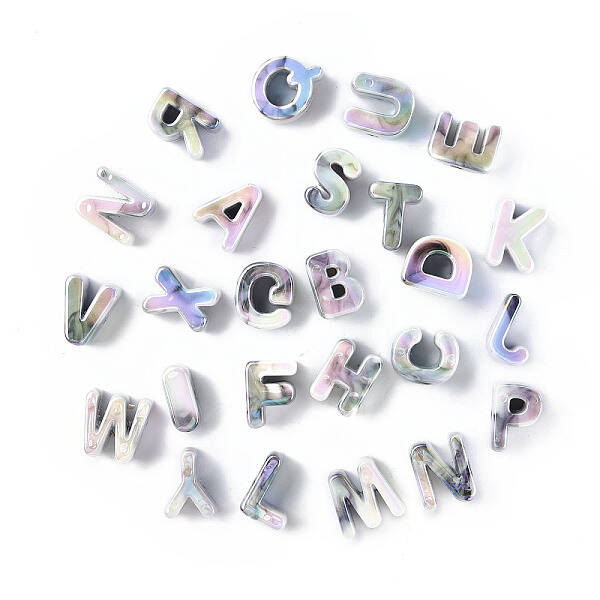 Opaque Rainbow Iridescent Acrylic Beads