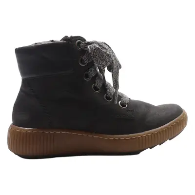 RIEKER Ankle Boots Black Leather Womens UK 4