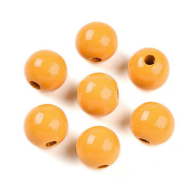 Painted Natural Wood Beads