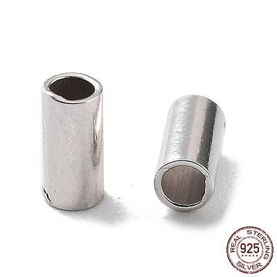 Anti-Tarnish Rhodium Plated 925 Sterling Silver Spacer Tube Beads