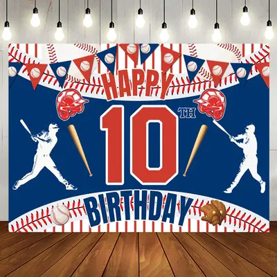 Aperturee Lively Baseball Theme 10Th Birthday Dynamic Backdrop