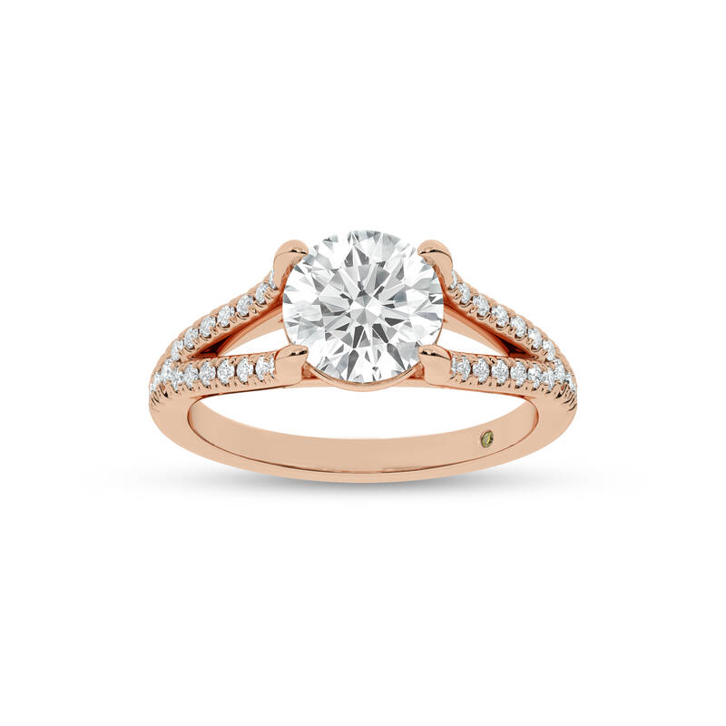 Delhi Split Shank Round Lab Grown Diamond Engagement Ring | 10K Rose Gold 2 3/4 CT. TW.