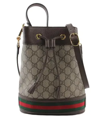 Pre-owned GUCCI Coated Canvas Bucket Bags GG Supreme Ophidia Bucket Bag