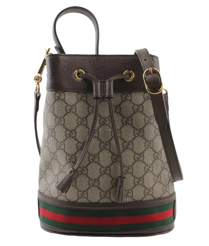 Pre-owned GUCCI Coated Canvas Bucket Bags GG Supreme Ophidia Bucket Bag