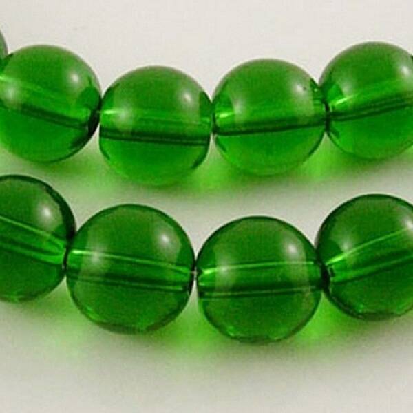 4mm Green Round Glass Crystal Beads Strands Spacer Beads