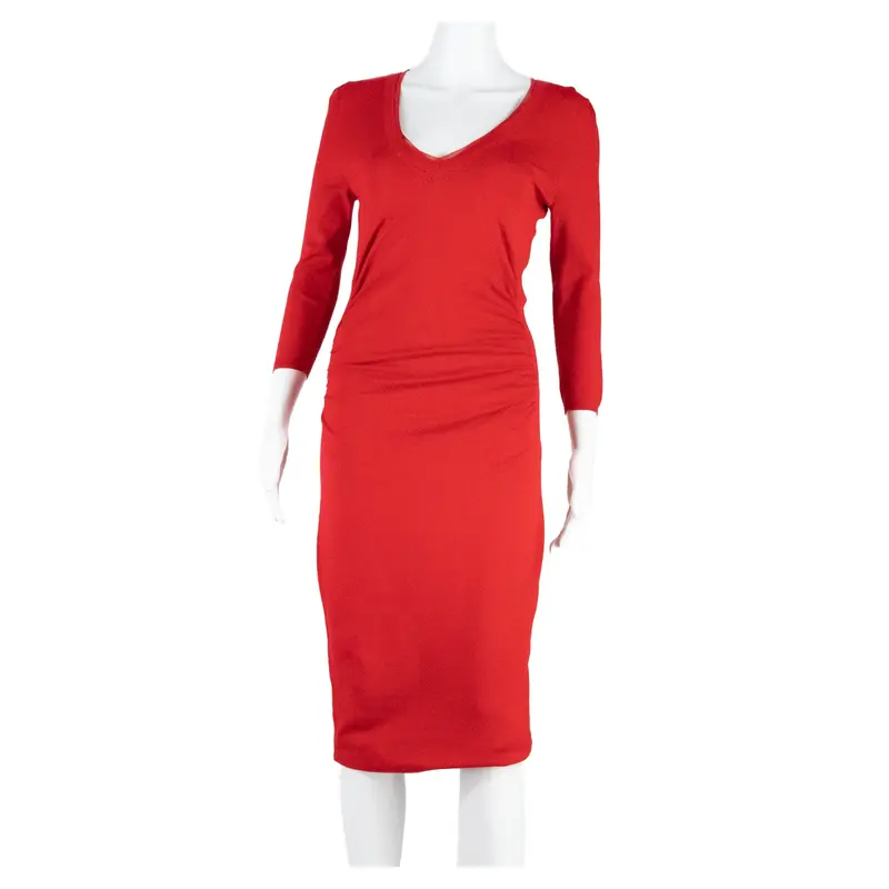 COAST Womens Bodycon Dress Red Viscose Long XS