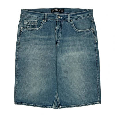 Avirex Denim Shorts - 40W 14L Light Wash Cotton