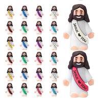 【Mother's Day Gift for Mom】25/50PCS Resurrection Jesus Figurines  Decoration - Soft Rubber Easter Egg Stuffers with 'He L...