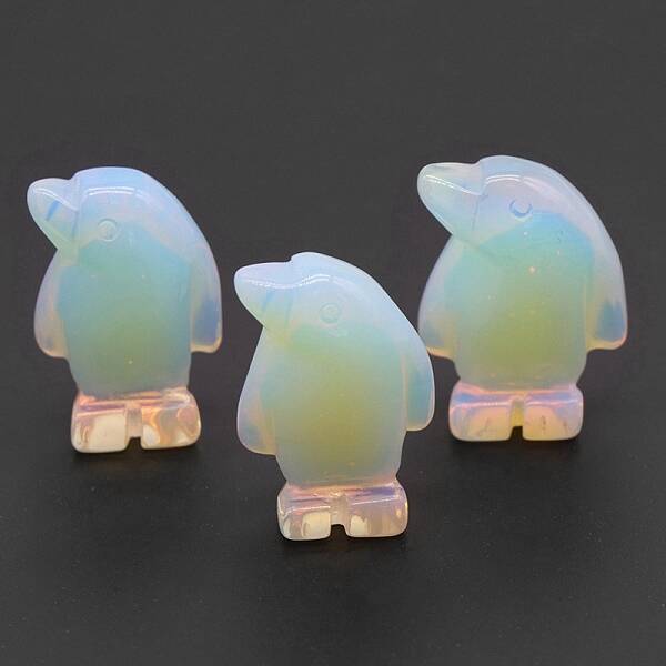 Opalite Carved Penguin Figurines