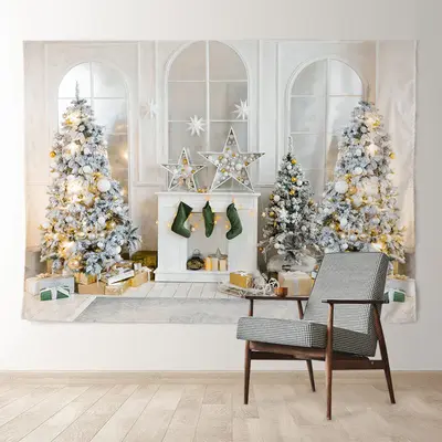 Aperturee Bright Room Star Tree Stock Christmas Backdrop