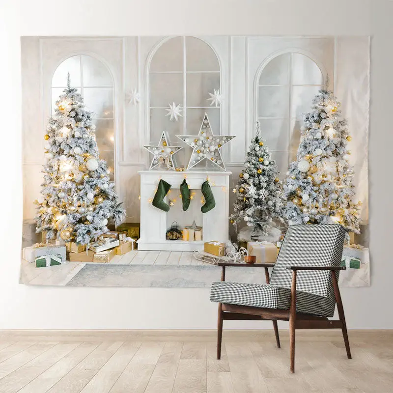 Aperturee Bright Room Star Tree Stock Christmas Backdrop