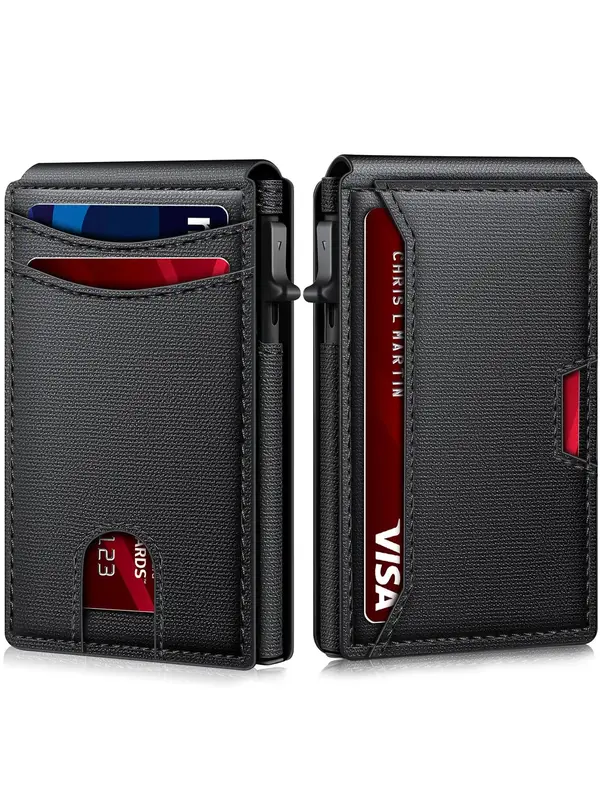 Summer 2024 Men's Rfid Blocking Card Holder, Business Style Plain Color  Multi-card Slot Metal Card Holder, Anti-theft Credit...