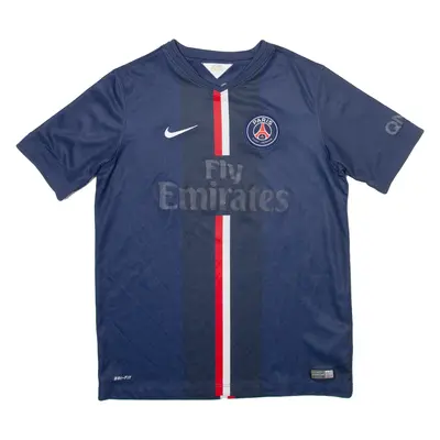 NIKE PSG FC Boys Football Shirt Jersey Blue V-Neck XL