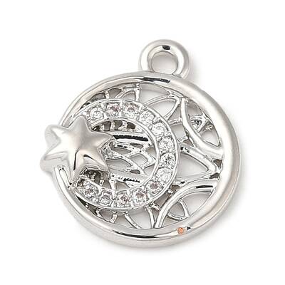 Brass Micro Pave Cubic Zirconia Charms