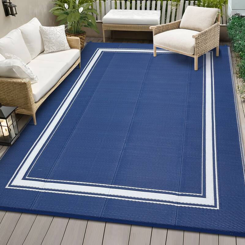 Garvee Reversible Outdoor Rug – Waterproof, UV & Weather Resistant Patio Carpet – Easy to Clean, Non-Slip, Modern Woven A...