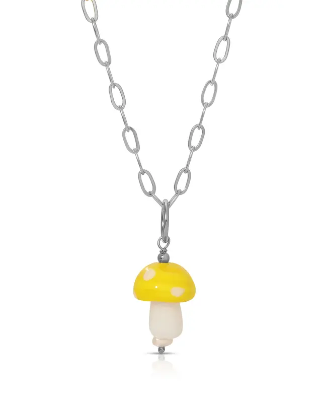 Pliz Necklace | Color: Yellow | Metal Color: Silver