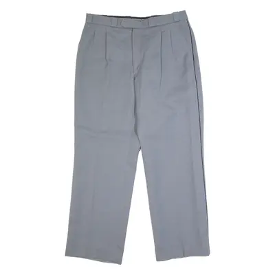 Formal Suit Mens Trousers Grey Classic Straight Wool W34 L30
