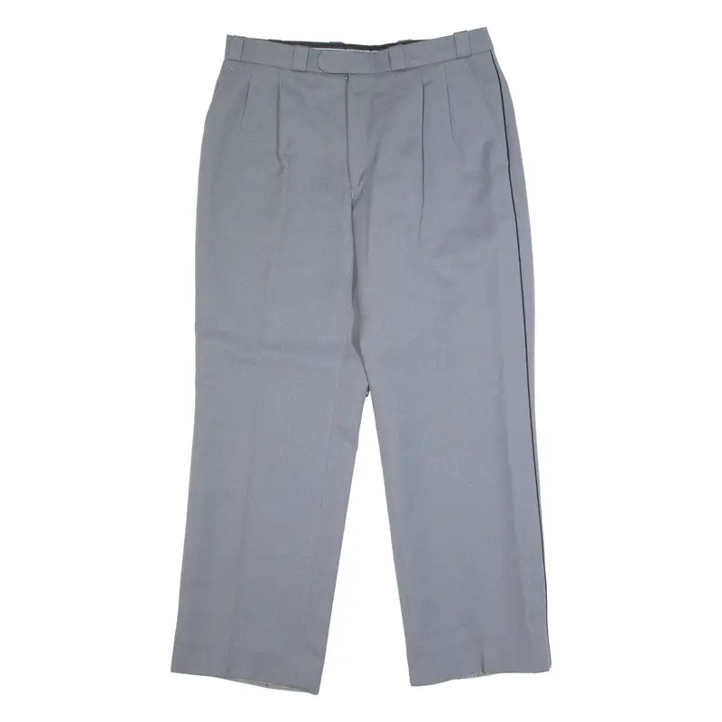 Formal Suit Mens Trousers Grey Classic Straight Wool W34 L30