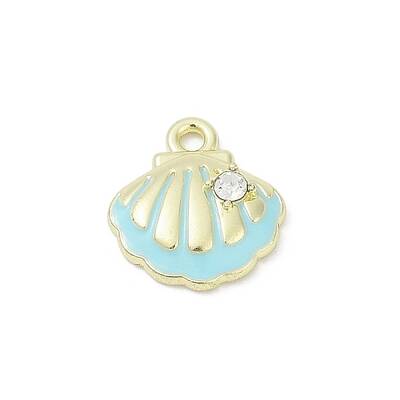 Rack Plating Alloy Enamel and Rhinestone Pendants