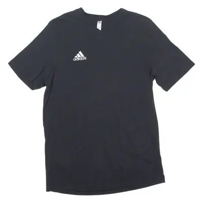 ADIDAS Mens T-Shirt Black V-Neck M