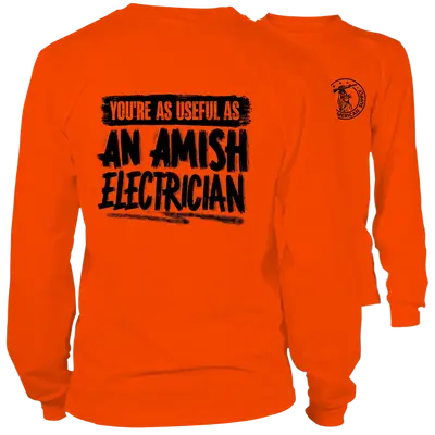 Amish- Long Sleeve Safety Orange Hi-Vis T-Shirt