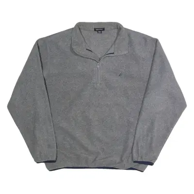 NAUTICA Mens Fleece Grey 1/4 Zip L