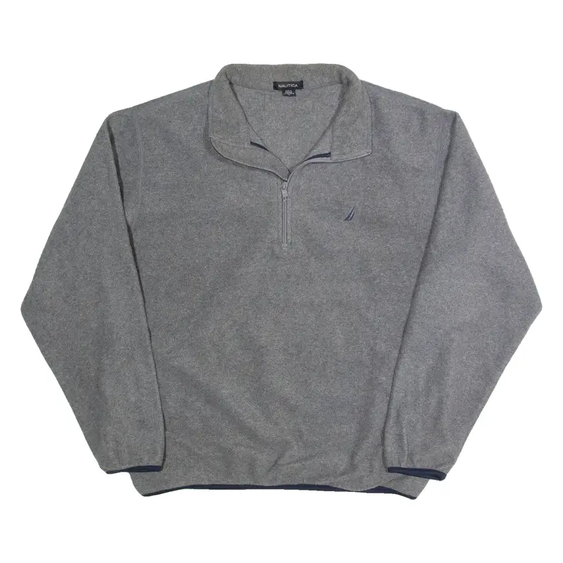 NAUTICA Mens Fleece Grey 1/4 Zip L