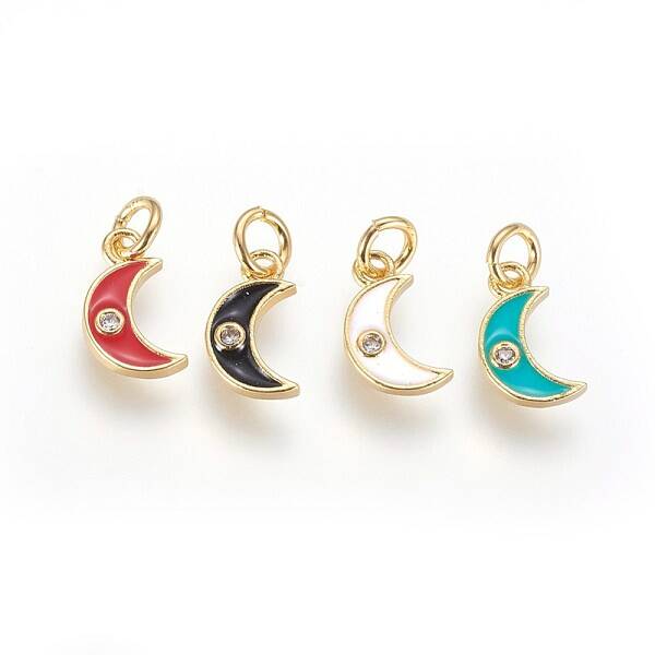 Brass Micro Pave Cubic Zirconia Charms