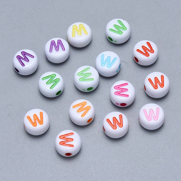 Craft Acrylic Horizontal Hole Letter Beads