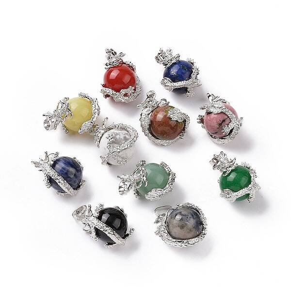 Mixed Natural Gemstone Pendants