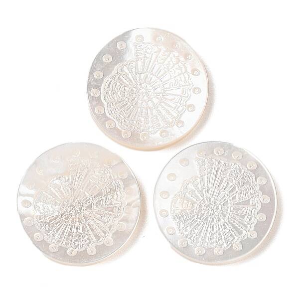 Natural White Shell Carved Cabochons