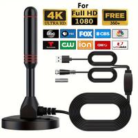 Long Range Digital TV Antenna-with Amplified Digital HDTV 360° Reception for Smart & Traditional TV, Magnetic Base, Enjoy Fr...