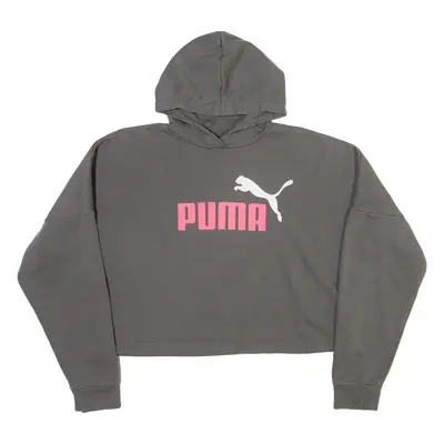 PUMA Cropped Womens Grey Hoodie M