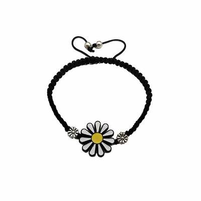 Vintage Ethnic Style Carved Cute Adjustable Resin Flower Braided Bead Bracelets