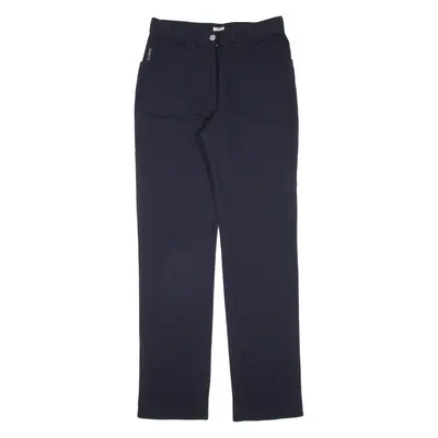 ARMANI JEANS Womens Knit Trousers Blue Slim Straight Wool W30 L32