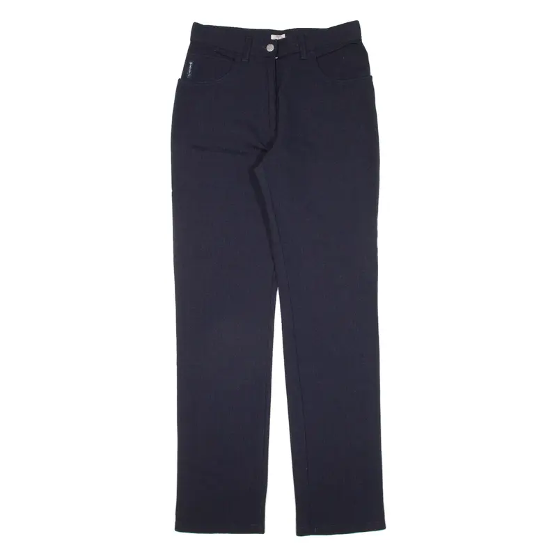 ARMANI JEANS Womens Knit Trousers Blue Slim Straight Wool W30 L32