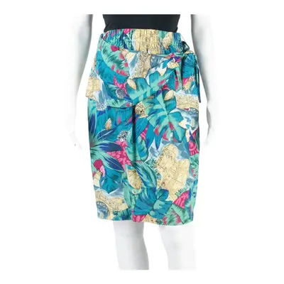 CAROL ANDERSON Knee Length Pencil Skirt Green 90s Floral Womens S