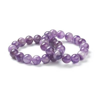 Natural Amethyst Beaded Stretch Bracelets