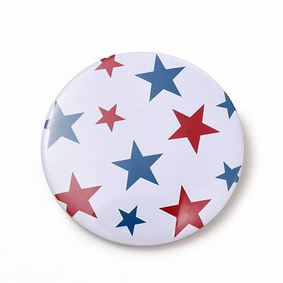 Independence Day Flat Round Tinplate Badge Pins
