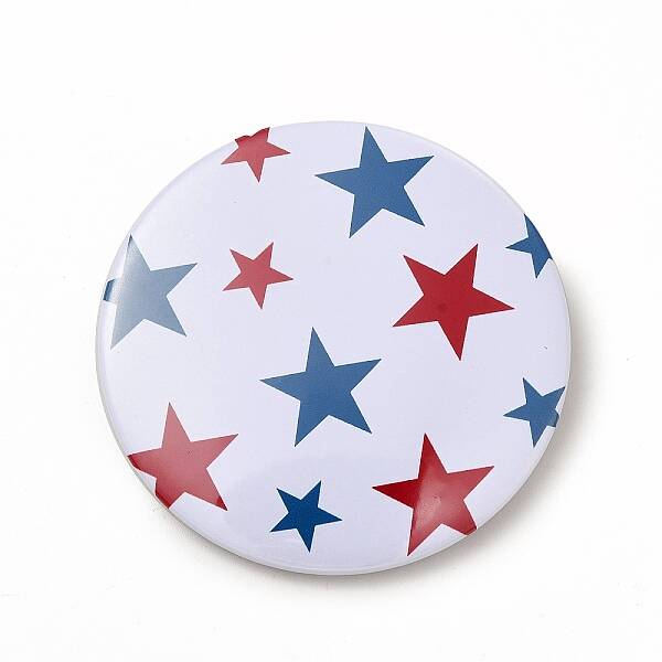 Independence Day Flat Round Tinplate Badge Pins