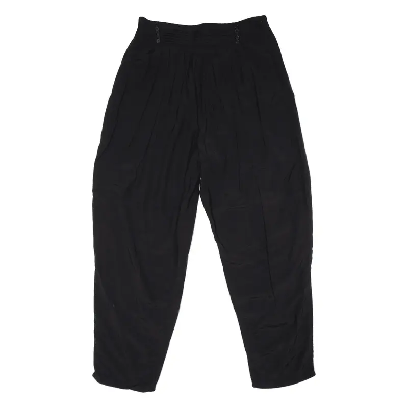 Trousers Black Relaxed Straight Viscose Womens W30 L28