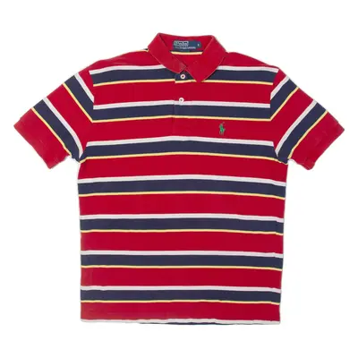 POLO RALPH LAUREN Mens Polo Shirt Red Striped S