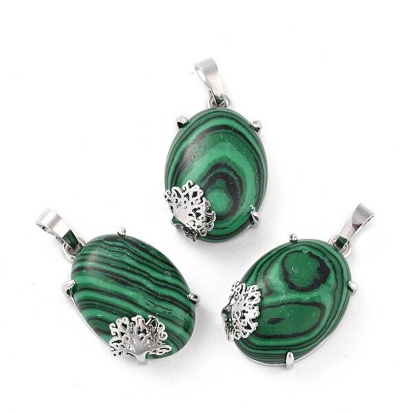 Synthetic Malachite Pendants