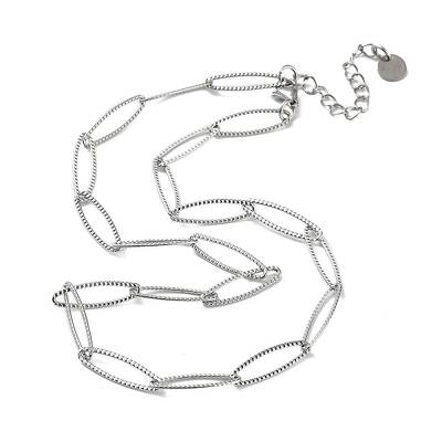 Non-Tarnish 304 Stainless Steel Horse Eye Link Chain Necklace