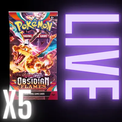 5 PACK BUNDLE Pokémon Obsidian Flame Booster Pack Card Game