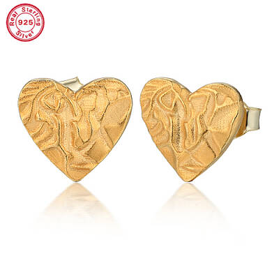 925 Sterling Silver Heart Stud Earrings