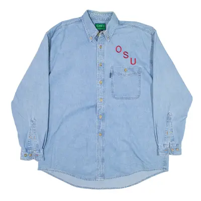 COLDS CONCEPT Denim Shirt Blue Long Sleeve Mens L