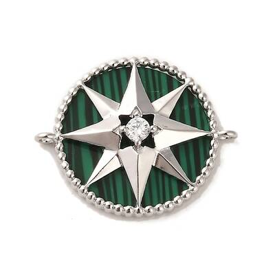 Synthetic Malachite Connector Charms